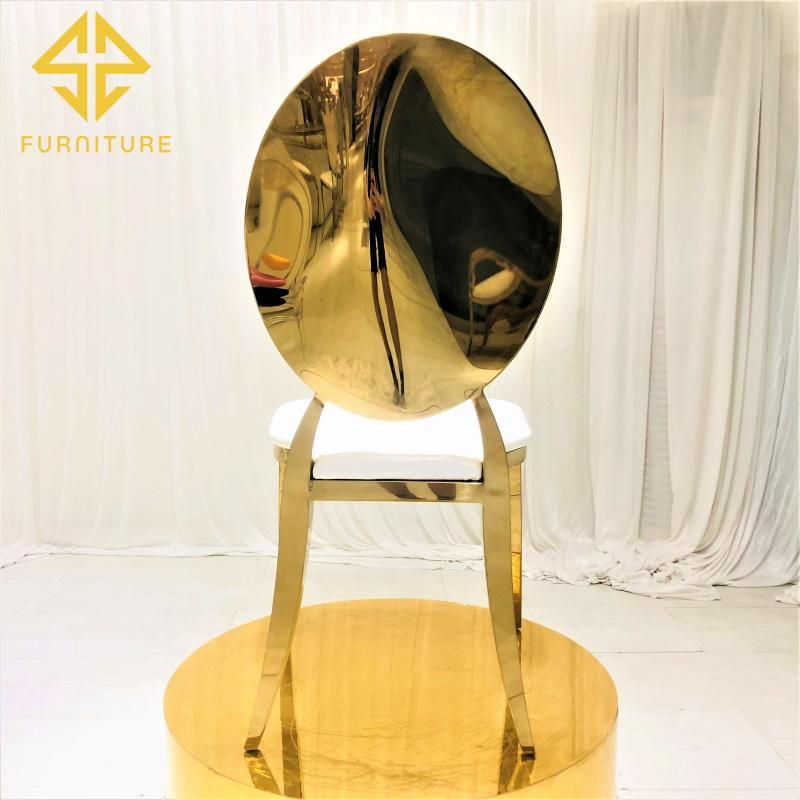 New Design Hotel Furniture Gold Event Dining Stainless Steel Chair