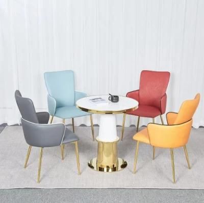 Hot Selling Luxurious and Comfortable Cheaper Dining Chair with Stainless Steel Metal Frame and Support Private Customization