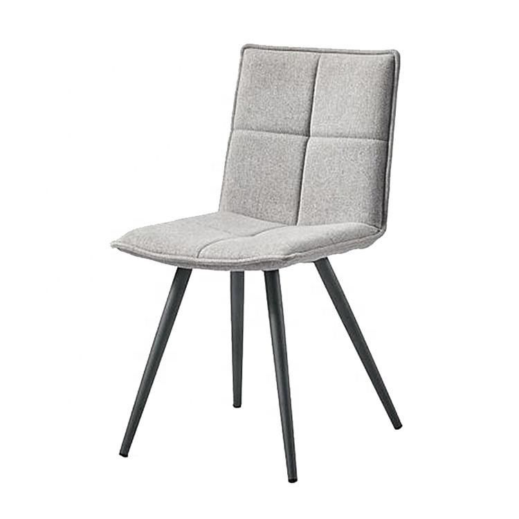 Modern Fabric Furniture Dining Chair Metal Grey Legs