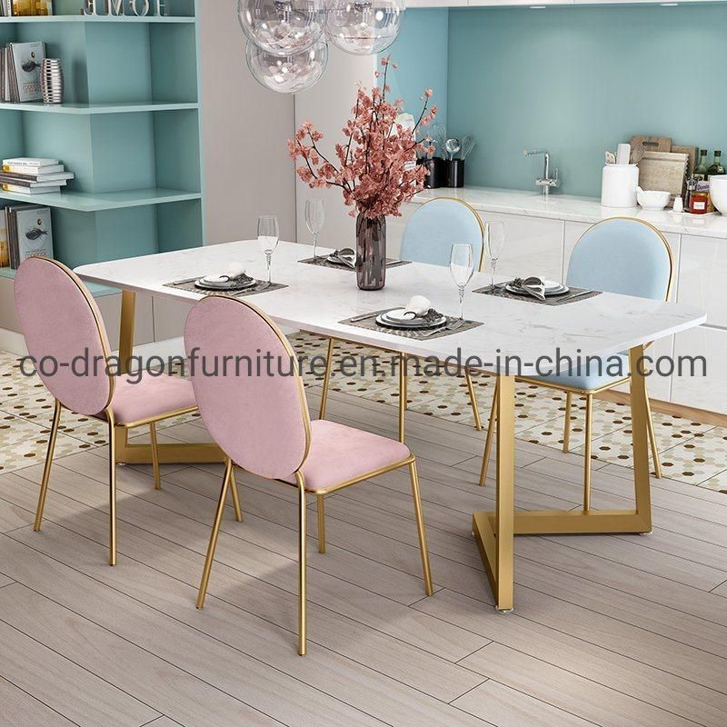 Modern Furniture Gold Stainless Steel Velvet Fabric Wedding Dining Chair