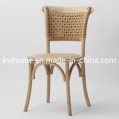 Kvj-6051 New Design Wooden Paper Cord Back Dining Chair