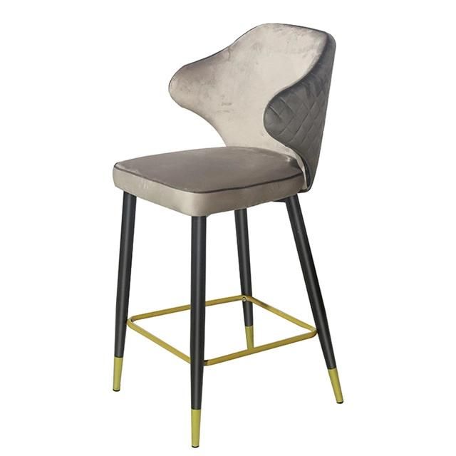 Wholesale Modern Plush Bar Chair Velvet Fabric Chair