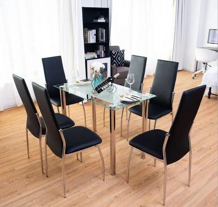 Restaurant Use Cheap Leather PU Metal Leg Silla De Comedor Modern Leather Dining Chair