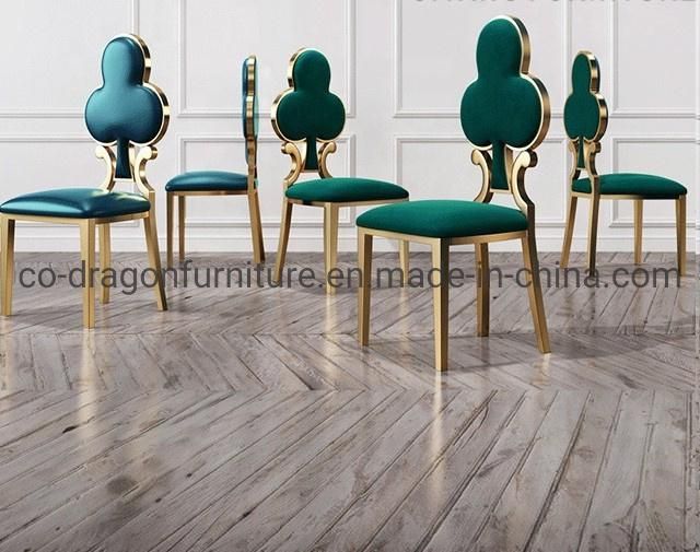 Wholesale Home Furniture Gold Stainless Steel Dining Chair with Leather