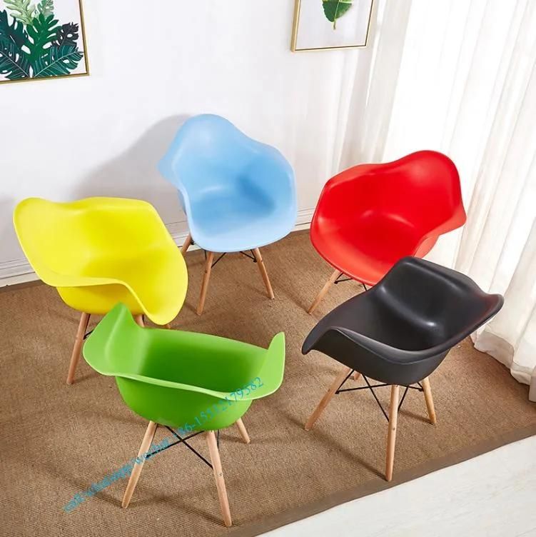 Mini Wooden Chairs Orange Desk Chair Cafe Sillas Fixed PP Armrest Office Chair Dar Dining Chair Elegante Wooden Arm Chair