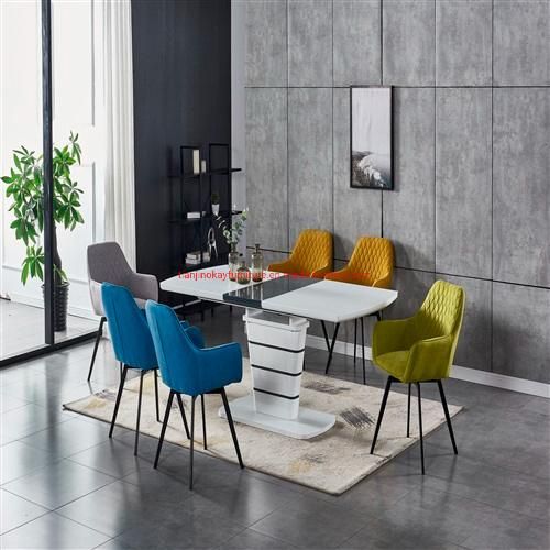 Modern Style of Dining Sets MDF Extenable Dining Table in Dining Room