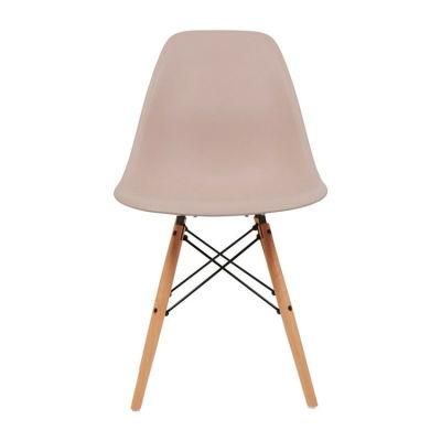 Home Furniture Modern Design Wood Legs Plastic Seat Dining Chair