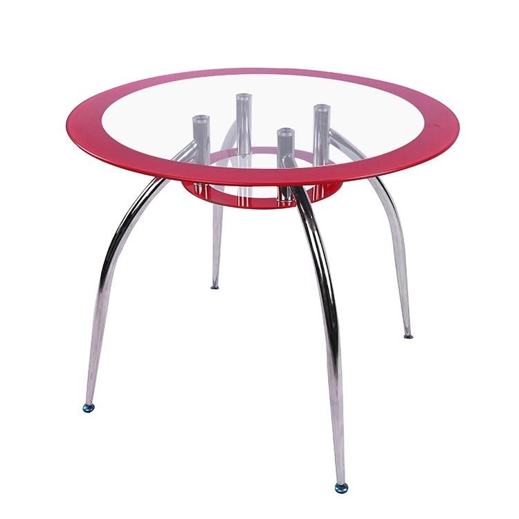 Wholesale Dining Room Furniture Dining Table Glass Top with Metal Leg