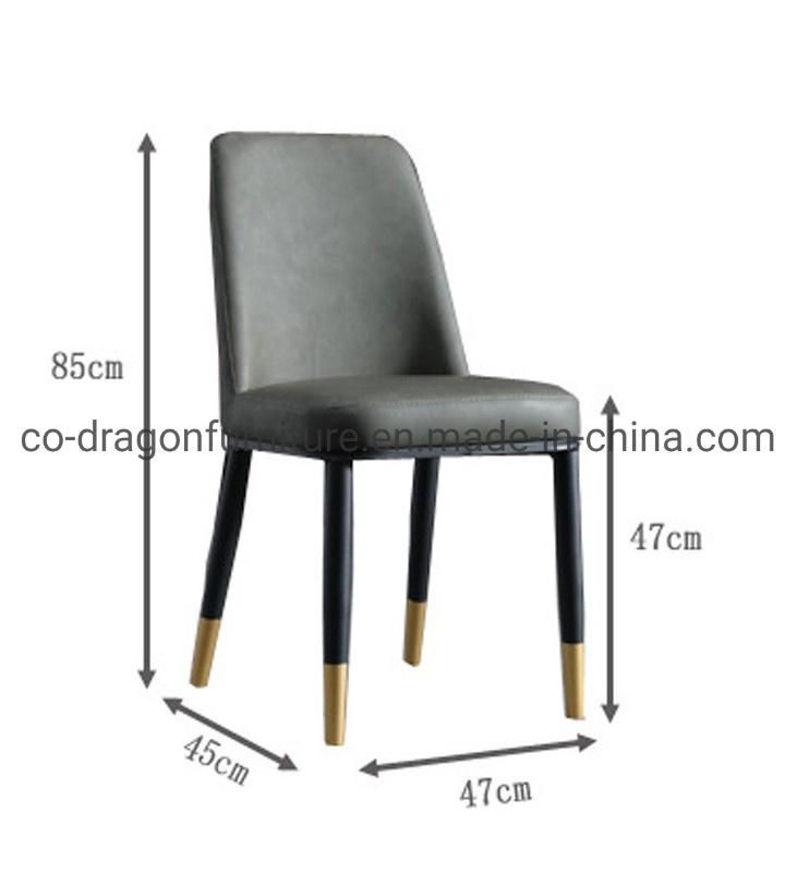 Modern Home Furniture Gold Metal Legs Leathre Dining Chair Sets