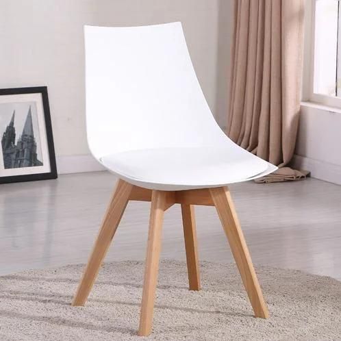 Indoor PP Modern Chair Home Furniture Tulip Plastic Dining Living Room Dining Chair with Beech Legs