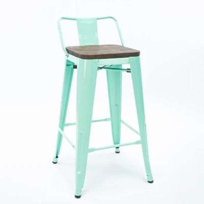 Malaysia Industrial Retro Metal Singer Bar Stool with Back