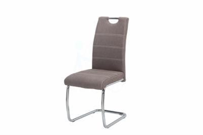 Home Furniture Fabric Chrome Z Shape Dining Chair