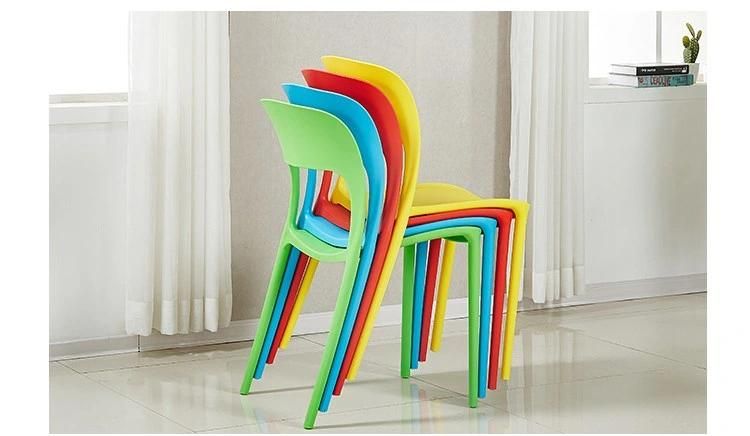 China Imported PP Outside Adult Waiting Room Garden Dining Stackable Relax Plastic Cafe Chair