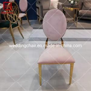 Pink Color Customs Removable Back Metal Dining Chairs