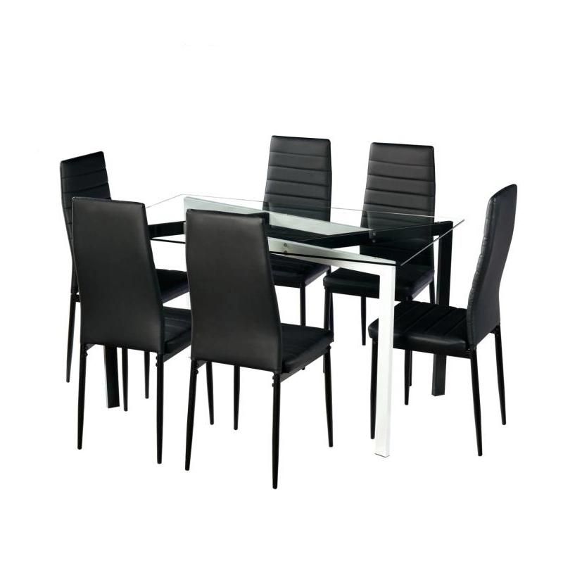 New Product Furniture Stylish Black Glass Dining Room Table