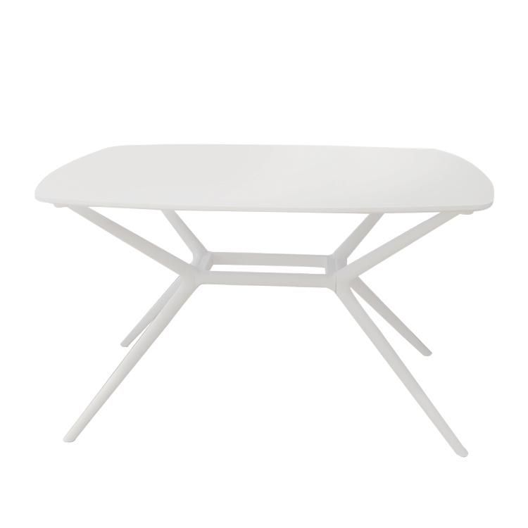 Painted MDF Board and Plastic Legs 120*80 Cm Rectangle Dining Table Dining Table White