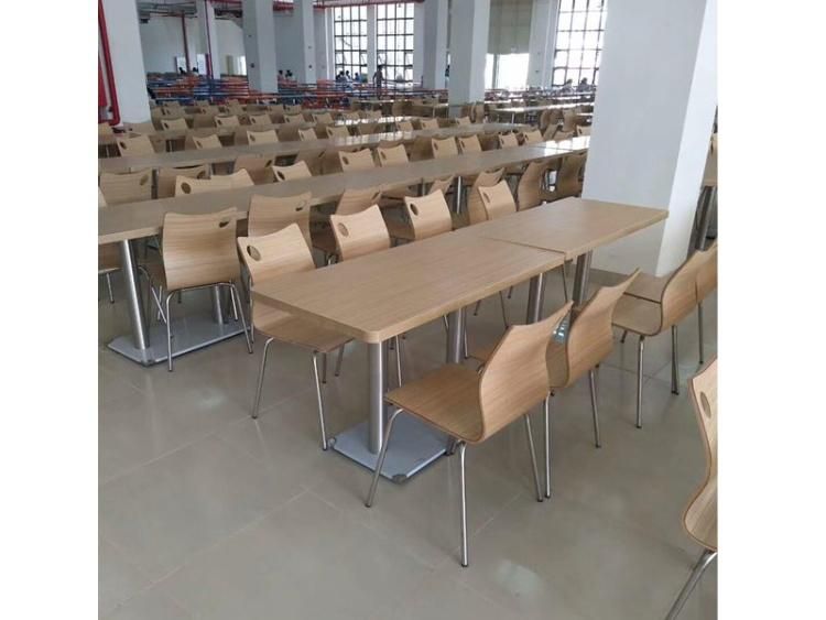 Modern Cheap Snap Restaurant Food Canteen Seating Furniture Wooden Industrial Stainless Steel Canteen Table and Chairs for School/Office