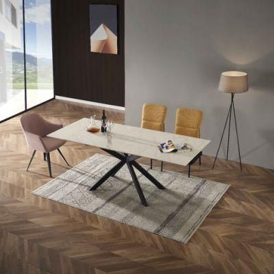 Modern Extention Dining Table Volakas White Ceramic Furniture