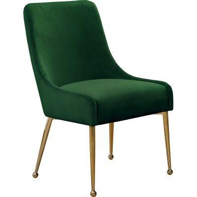 Factory Directly Luxury European Design Modern Velvet Accent Dining Chairs with Metal Legs