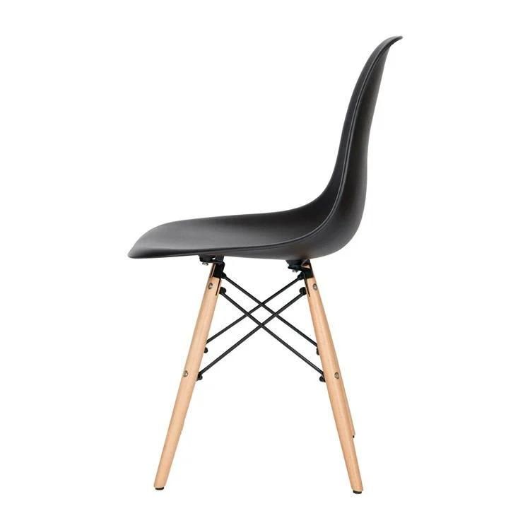 Modern Home Furniture PP Nordic Plastic Commercial Restaurant Dining Chair with Wood Legs