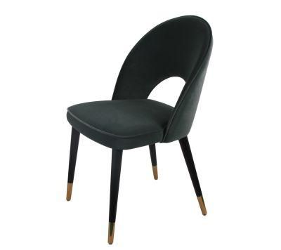 High Quality Velvet with Metal Legs in Gold Dining Chair