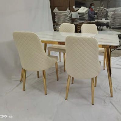 Modern Minimalist Marble Dining Chair Table Combination