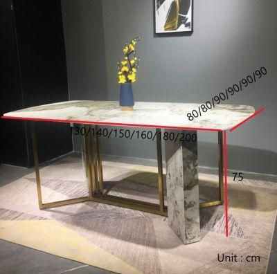 Home Furniture Marble Dining Table with 6 Chairs