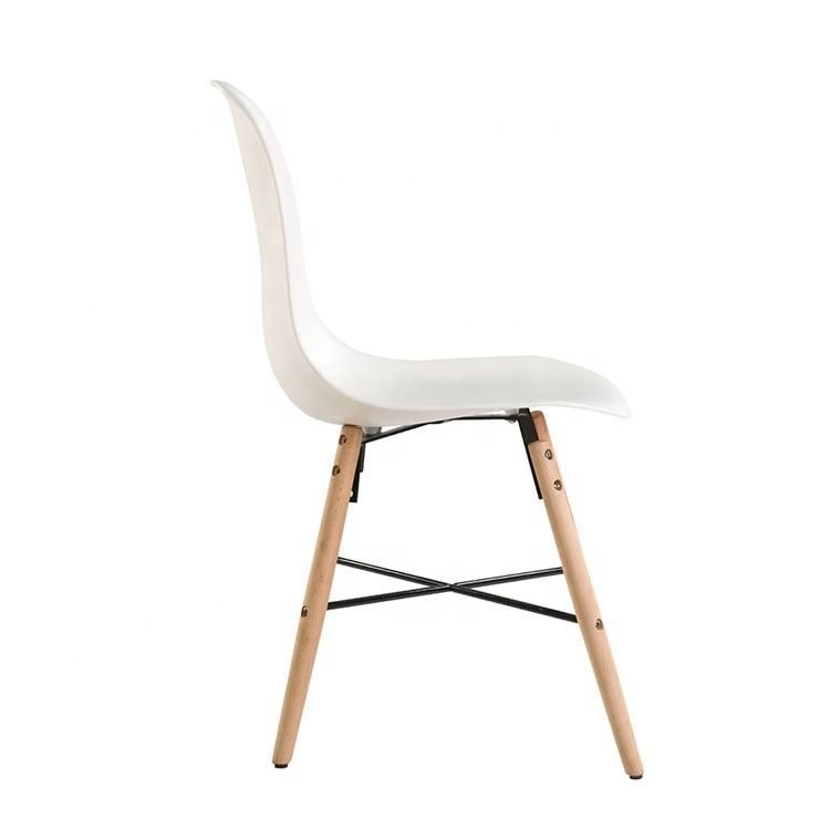 Modern Dining Furniture Restaurant New Design Plastic Dining Chair with Wood Legs