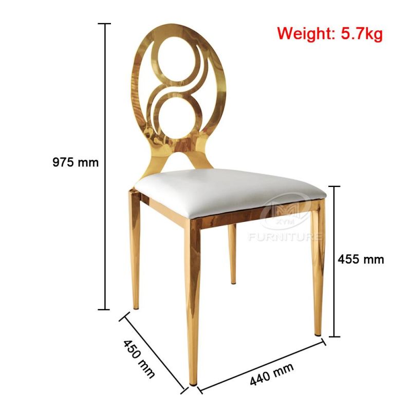 Hot Sale Factory Direct Party Leather Stainless Steel Dining Chair