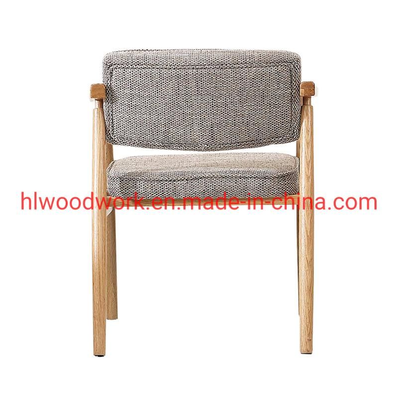 Leisure Chair Dining Chair Rubber Wood Frame Natural Color Fabrice Cushion Browm Color Wooden Chair Wooden Furniture Dining Room Chair