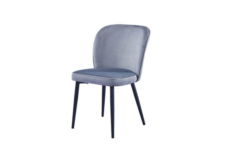 Metal Frame Round Tube Powder Coating Black and Grey Dining Chair