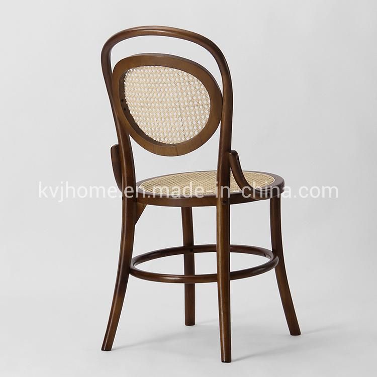 Kvj-6048 Solid Wood Beech Cane Webbing Rattan Thonet Dining Chair