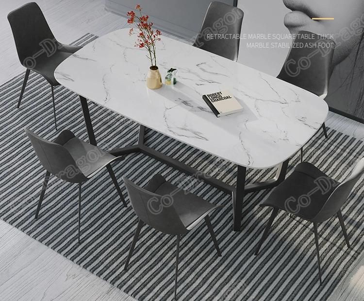 2021 Hot Sale Steel Dining Table with Sintered Stone Top