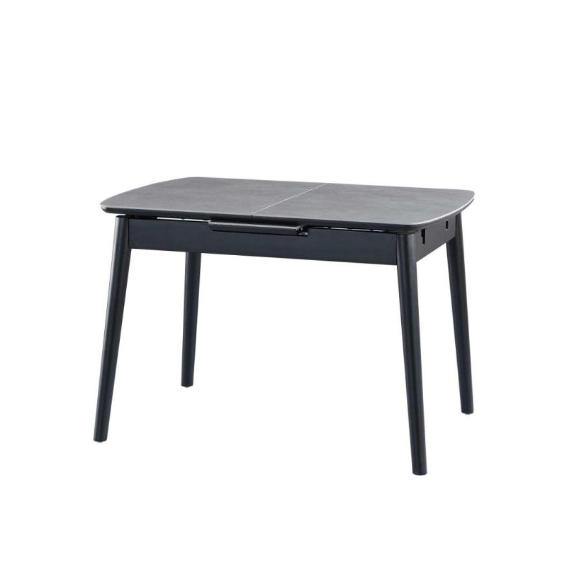 2021 Hot Selling Marble and Grey Ceramic Dining Table with Solid Wood Legs