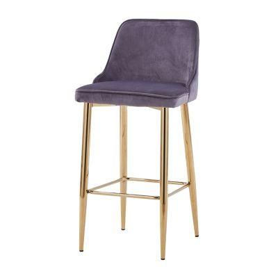 Stackable China Furniture Cafe Nordic Kitchen Cheap Counter Velvet High Modern Stool Bar Chair