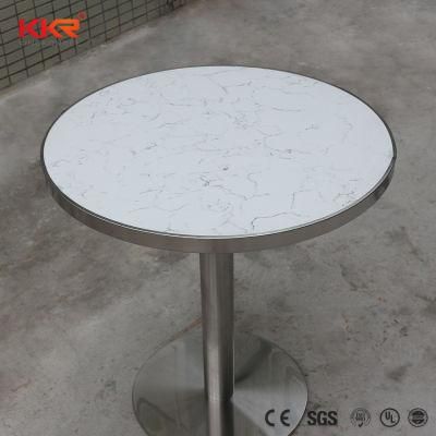 Home Furniture Restaurant Round White Quartz Stone Dining Tables