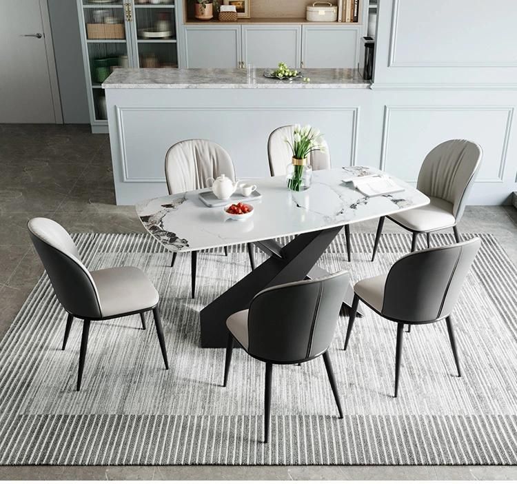 Linsy Luxury Modern Black Marble Dining Table Ls886r1