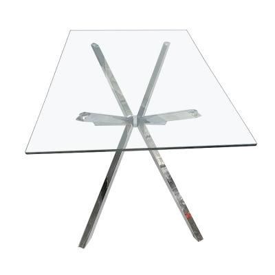 10mm Painting Glass Top Modern and Exquisite Furniture Dining Room Table with 4 Chairs