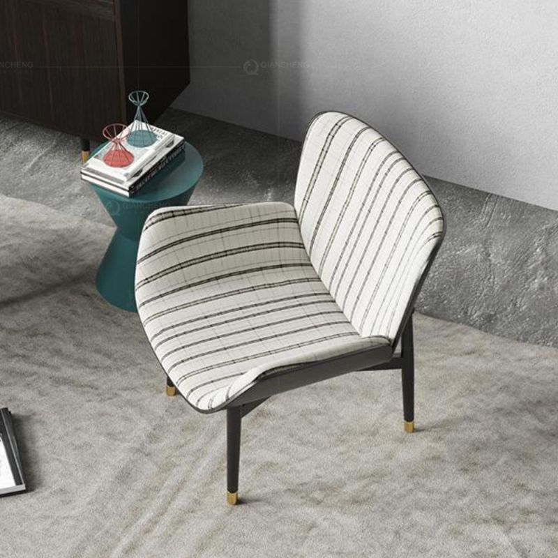 Black and White Velvet Fabric Living Room Leisure Chair Hotel Dining Chair