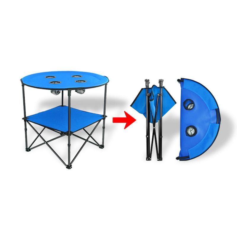 Portable Outdoor Set Ultra-Light Folding Table Camping Multi-Function Camping Car Self-Driving Tour Folding Round Table Wyz15589