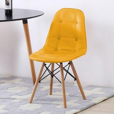 Comedor De 4 Sillas Chairs Kitchen Yellow Synthetic Leather Chair Restaurant Factory Price