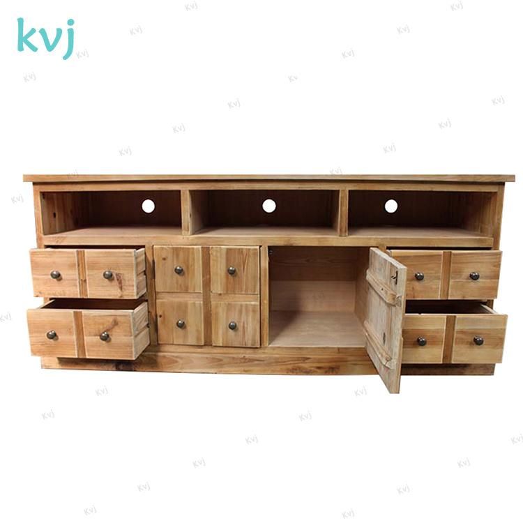 Kvj-7315 Wedding Buffet Reclaimed Solid Wood Natural Color Storage Cabinet