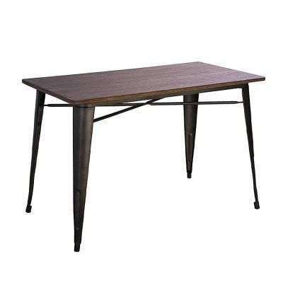 Nordic Solid Wood Flat-Leg Dining Table Rectangular Dining Table