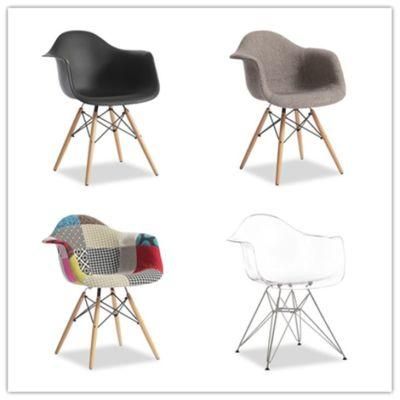 Hotsale Modern Color Optional Plastic PP Armrest Back Chair with Beech Wooden Legs for Dining Room