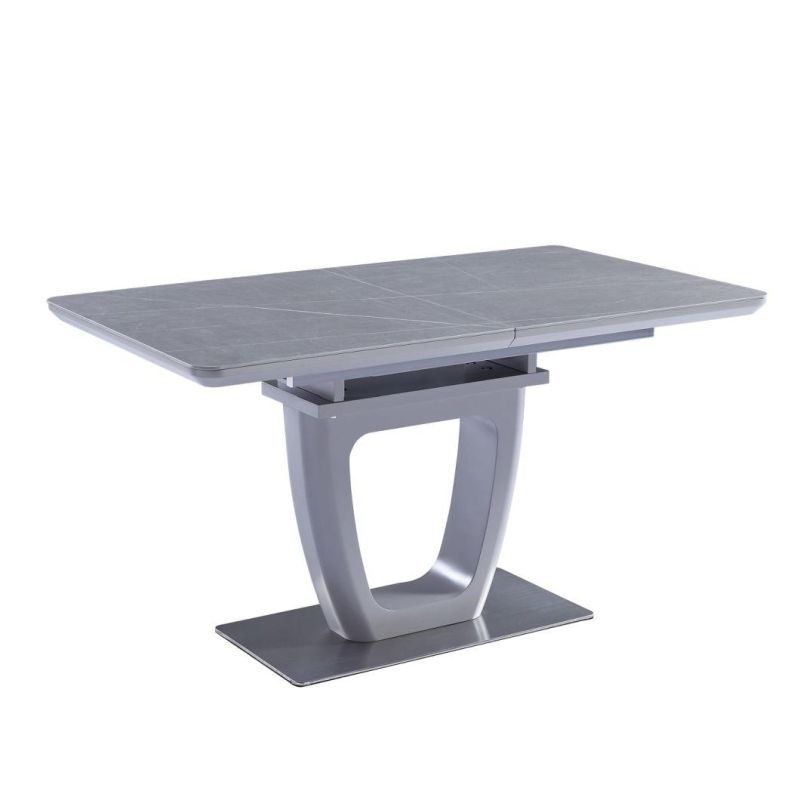 2021 New Design MDF Extension Dining Table with Bulgaria Grey Ceramic Top