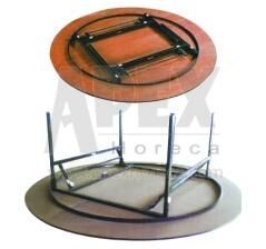 Wooden Folding Round Table Hotel Furniture Event Table