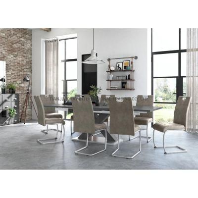 Dining Light Gray Modern Design Velvet Fabric European Italian Z Shape Design Dining Chair