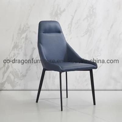 Home Furniture High Back Metal Legs Dining Chair with Leather