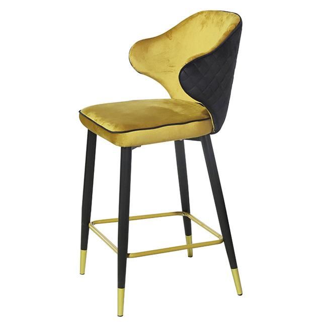 Modern Design Deluxe Velvet Gold Bar Chair Superior