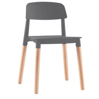 Comedores De 4 Sillas Simple Furniture Diner Room Black Polypropylene Seating Stacking Chair Wooden Kitchen Chairs for Sale